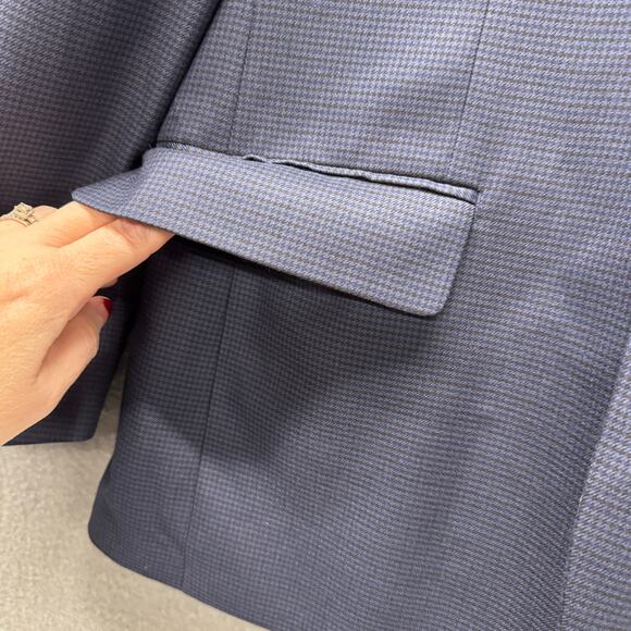 Lauren Ralph Lauren Blazer Mens 37S Blue Black Houndstooth Classic Black Label - Picture 8 of 9